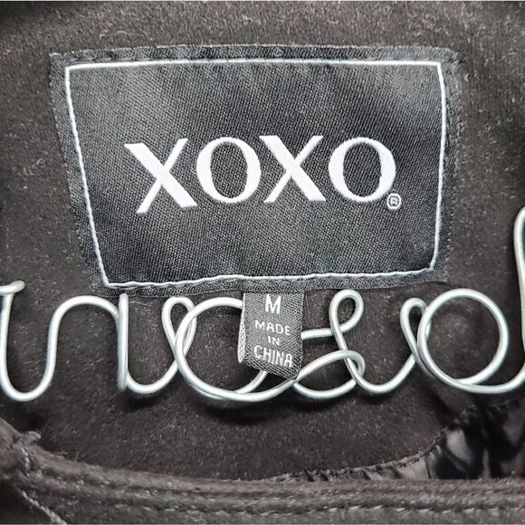 Faux Suede Xoxo Biker Style Zip Up Black Jacket Size Medium - Picture 5 of 7